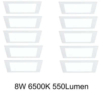 Image de 10x 926.13  Paulmann Premium EBL Set Panel carré LED 1x8W 6500K 8VA 230V/350mA 210mm Blanc avec cadre en aluminium