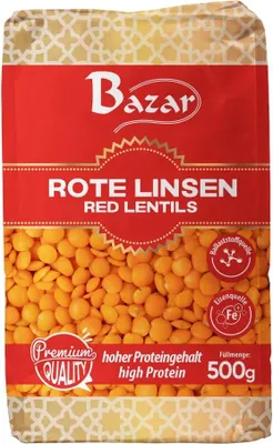 Produktbild von Bazar rote Linsen 500g