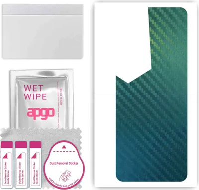 Produktbild von apgo Rückseite Schutzfolie, Skin, kompatibel mit Tecno Pova 4 Pro, Hinten Displayschutzfolie aus Vinylfolie, kratzfest, einfache Montage - Kohlenstoff-Chamäleon CAKA1