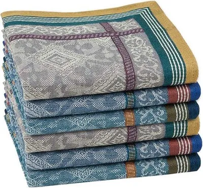 Produktbild von Famanu Taschentücher 100% Baumwolle mit Jacquard-Muster - 3/6 Stück