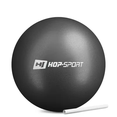 Obrázok produktu pre Hop-Sport lopta na sedenie na pilates a jogu, gymnastická lopta - malá a mäkká, s nafukovacou slamkou - čierna