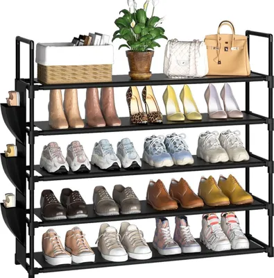 Produktbild von Schuhregal Organizer 5 Ebenen Schwarz Platzsparend für 20–25 Paar