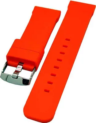 Produktbild von Uhrenarmband Silikon Kautschuk 18mm Diver orange Breitdorn NEU
