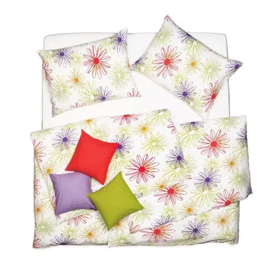 Obrázek produktu pro SCANquilt povlečení KREP kytky bílopestrá 100% bavlna 140 x 200/70 x 90 cm