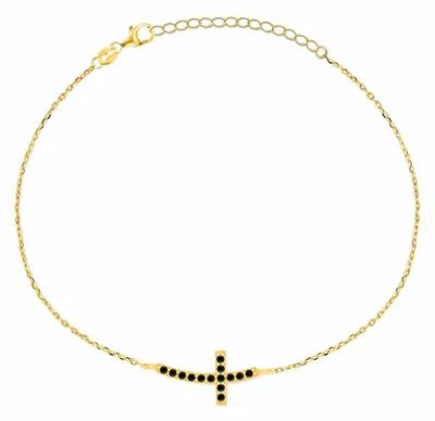 Produktbild von Zeitloses vergoldetes Kreuz-Armband BRC25YBC