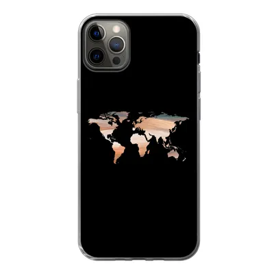 Produktbild von MuchoWow® Handyhülle Schutzhülle Hülle für iPhone 13 Pro Max Weltkarte - Farbe - Schwarz Silikon Softcase Handy Hülle - Mobiltelefon