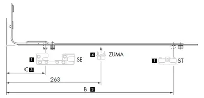 Produktbild von AUBI Mittenverriegelung AEVR8810-10042 A200 A300 FFB 920-1220mm FFH 800-1100mm