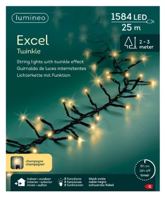 Produktbild von Excel Twinkel 1584LED 25 m Champagner