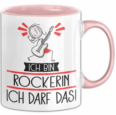 Produktbild von Geschenk für Rockerin Tasse Lustige Geschenkidee Geburtstag Ich Bin Rockerin Ich Darf Das (Rosa)