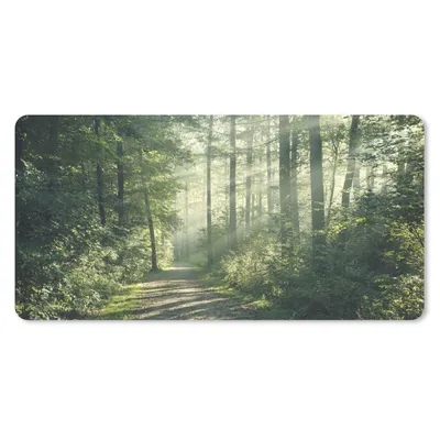 Produktbild von MuchoWow® Mauspad Mousepad Wald - Weg - Sonne - Bäume - Grün - Natur 60x30 cm - Mousepads - Maus Mat - Pad - Mausunterlage - Nachhaltig