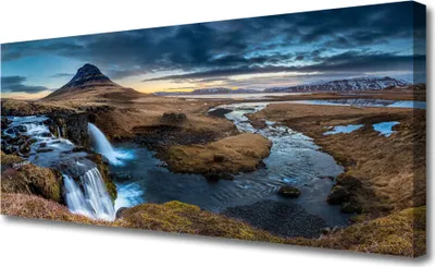Produktbild von Tulup Leinwand-Bilder 125x50 Wandbild Canvas Kunstdruck Gebirge Wasserfall Landschaft