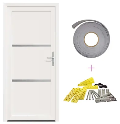 Image de vidaXL Porte avant blanche 98 x 200 cm PVC