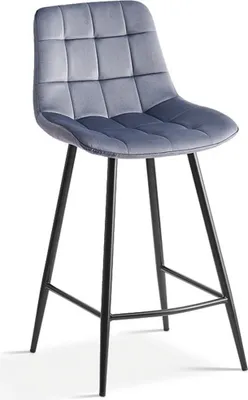 Productafbeelding van Counterstoel JUTE - Donkergrijs fluweel - Metalen poten - Hoogte 95 cm - Hedendaagse stijl