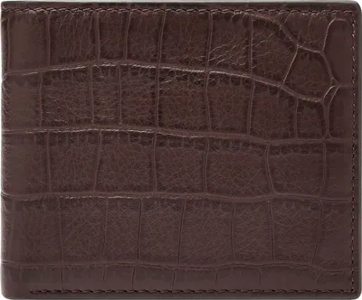 Produktbild von FOSSIL Geldbörse Derrick Bifold Large Coin Pocket Brown Croco dunkelbraun