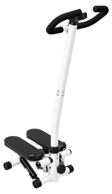Produktbild von Mini Stepper - Hydraulischer Stepper - LCD-Display - Max. Belastung 150 kg - Mit Widerstandsbändern - Höhenverstellbar - Cardio-Heimtraining - Schwarz