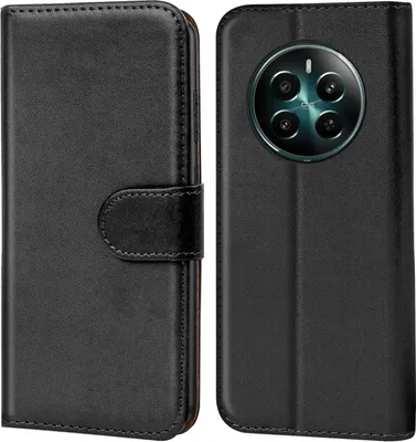 Produktbild von Conie Klapp Tasche für Realme 12 Plus 5G Kartenfach Rundumschutz Hülle in Schwarz