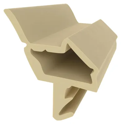 Produktbild von Holzzargendichtung für Zimmertüren - Beige - 10 cm Muster - 12 mm Falzbreite - 3 mm Nutbreite - Türdichtung zur Reduktion von Zugluft und Geräusch
