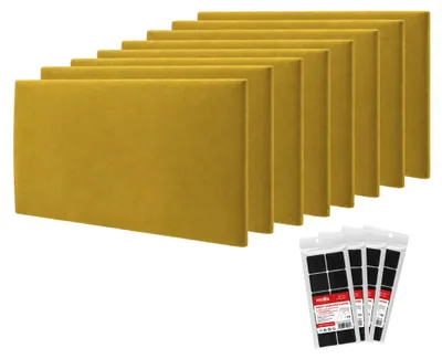 Produktbild von Bett Kopfteil Polster STEGU für Schlafzimmer Design 8x Rechteck 60x30 Gelb