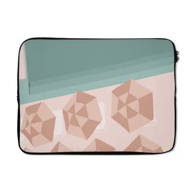 Produktbild von MuchoWow® Laptop Hülle 14 ZollSommer - Sonnenschirme - Strand - Meer Laptoptasche - Laptoptasche - Stoßsicher - Schutzhaube
