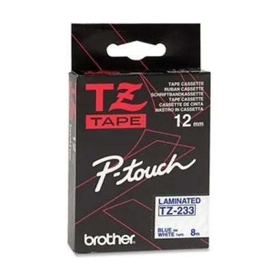 Produktbild von Brother Blue on White Gloss Laminated Tape, 12mm, TZ, China, 8 m, 172 mm, 108 mm, 335 mm