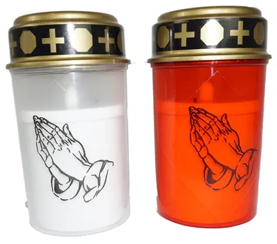 Produktbild von Grablichter weiß und Grablicht rot Dauerbrenner Grablicht LED Kerzen flackernde Flamme LED Grabkerze mit Batterie Friedhofskerze Gedenkkerze Grablaterne Ewiges Licht