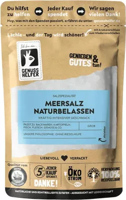 Produktbild von Meersalz, grob, Salz für die Salzmühle, Meersalz zum Kochen, 250g