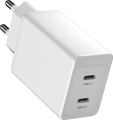 Produktbild von Rolio USB C Ladegerät - Ladegerät - 2x USB-C - 45W - Schnellladegerät - Universal - Für Smartphones und Tablets - Funktioniert mit Apple iPhone / Samsung / Huawai / Oneplus / Xiaomi