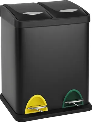 Image de SVITA TC2X8 Poubelle 16 litres Poubelle de tri 2x8L Noir