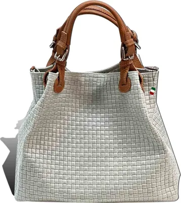 Produktbild von Florence Tasche Damen Umhängetasche grau braun Leder Handtasche D2OTF164K