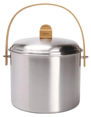Immagine prodotto di Bidone per compost da cucina - Acciaio inox - 7 litri - Maniglia in bambù - Filtro al carbone
