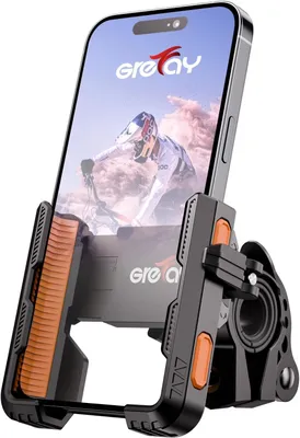 Obrázok produktu pre Držiak mobilného telefónu na bicykel, 360° rotácia, pre smartfóny 4,5-7,0 palca, oranžový, pre cestný