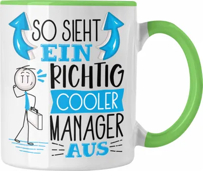 Produktbild von Trendation - Manager Tasse Geschenk So Sieht Ein RIchtig Cooler Manager Aus Geschenkidee Lustiger Spruch Geburtstag Becher Kaffeetasse (Grün)