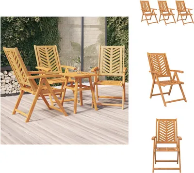 Produktbild von vidaXL Gartenstühle Verstellbar 3 Stk. Massivholz Akazie -  Gartenstühle