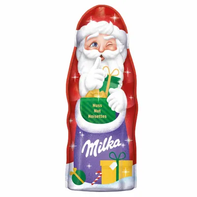 Produktbild von Milka Weihnachtsmann nussig Alpenmilch Schokolade mit Nuss 95g