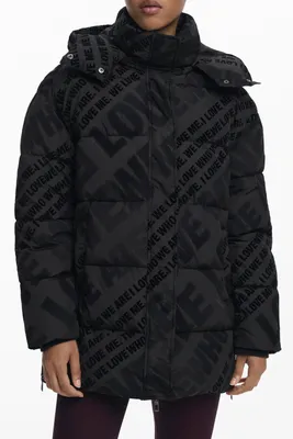 Produktbild von Damenjacke Schwarz mit Abnehmbarer Kapuze und Kontrastdetails