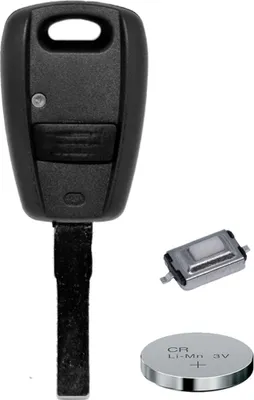 Produktbild von Auto Schlüssel Funk Fernbedienung 1x Gehäuse + 1x Rohling SIP22 + 1x Mikrotaster + CR2032 Batterie kompatibel mit FIAT