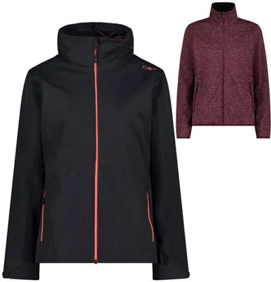 Produktbild von Cmp Woman Jacket Zip Hood Detachbl Antracite-Burgundy 38