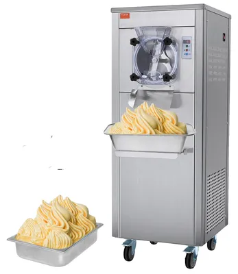 Immagine prodotto di Macchina per gelato commerciale VEVOR, capacità 18 l/h, macchina per gelato duro monogusto con ruote, cilindro in acciaio inox da 6 L, pannello a LED, pre-raffreddamento automatico con pulizia, per snack bar di ristoranti
