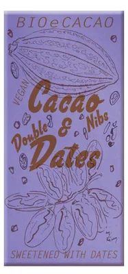 Produktbild von Cacao & Double Dates - 51% Schokolade mit Kakaonibs 90g