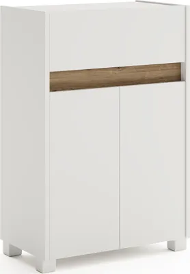 Produktbild von Kommode Unterschrank Seitenschrank CORATO-80 in weiß mit Blende in Wildeiche Nb.