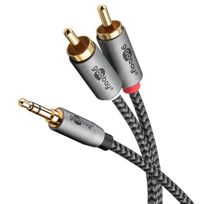 Produktbild von Audio Adapterkabel AUX, 3,5-mm-Klinke zu Stereo-Cinch-Stecker, 2 m