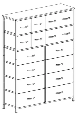 Zdjęcie produktu dla Komoda z szufladami szafka boczna uniwersalna pojemna komoda z Holzwerkstoff (MDF/Spanplatte), stabiler Metallrahmen, strapazierfähiger Strukturstoff