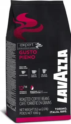 Zdjęcie produktu dla Lavazza Expert Gusto Pieno, 1 kg, Kawa, Ciemna palona, 12/13, Torba
