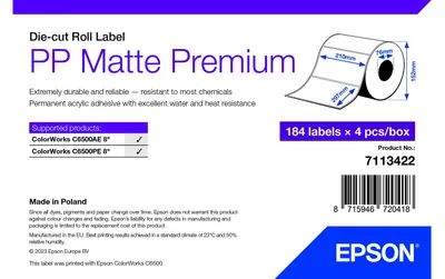 Immagine prodotto di Epson 7113422 etichetta per stampante Bianco Etichetta per stampante autoadesiva