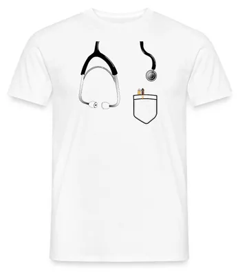 Produktbild von Spreadshirt Doktor Kostüm Für Karneval & Fasching Männer T-Shirt, XL, Weiß