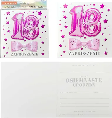 Produktbild von Einladungskarten zum 18. Geburtstag, 5 Stück – Kukartka