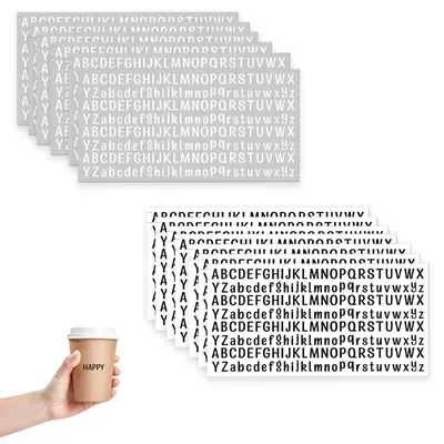 Buchstabenaufkleber 2496 Stück, 13 mm, schwarz/weiß, selbstklebend