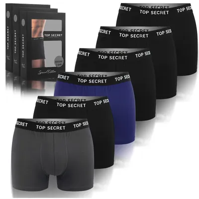 Produktbild von TOP SECRET 6er-Pack – Unterhosen für Männer, Herren Boxershorts aus Baumwolle, Farbmix, Größe M
