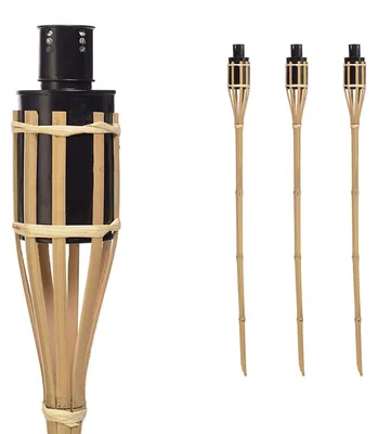 3er Set Bambus-Gartenfackeln 90cm