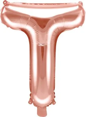 Image de Ballon en plastique lettre "T", 35cm, or rose (1 carton / 50 pièces)